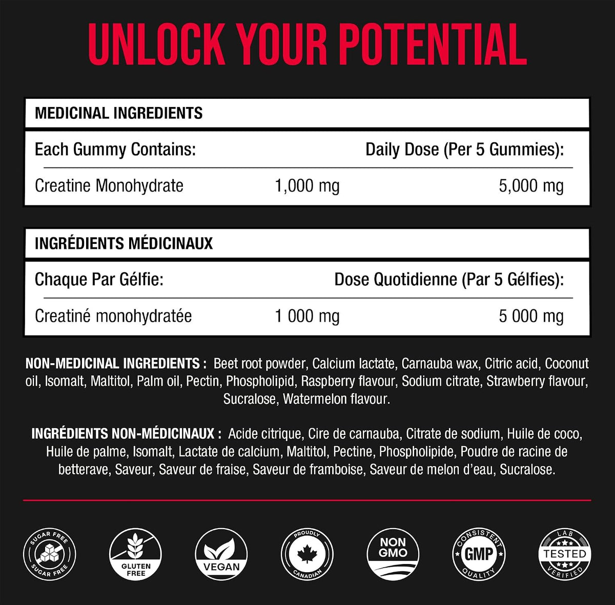 Creatine Monohydrate Gummies 5000Mg | Chewable Gummies for Men & Women | Sugar-Free Chewable Creatine Gummy Supplement for Muscle Recovery, Performance & Strength | 150 Count | 1000 Mg per Gummy
