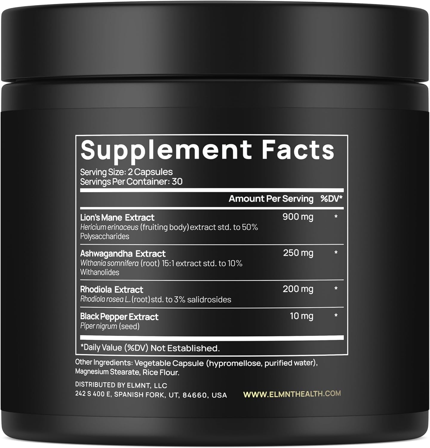 16X Strength Lions Mane Supplement Capsules Super Nootropic W. Ashwagandha & Rhodiola - Highest Potency 16:1 Lion'S Mane Mushroom Extract 50% Polysaccharides Brain Supplements for Memory and Focus