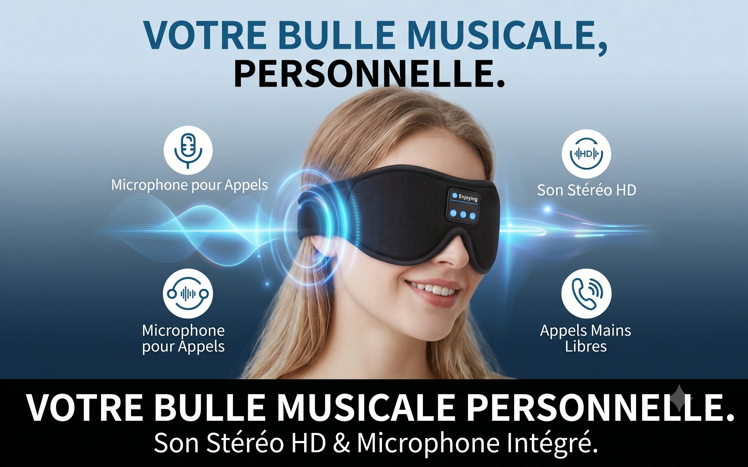 Mask for Sleep Headphones Bluetooth 3D Eye Mask Music Play Sleeping Headphones with Built-In HD Speaker