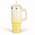 40 Oz Insulated Tumbler with Handle & Straw, Stainless Steel