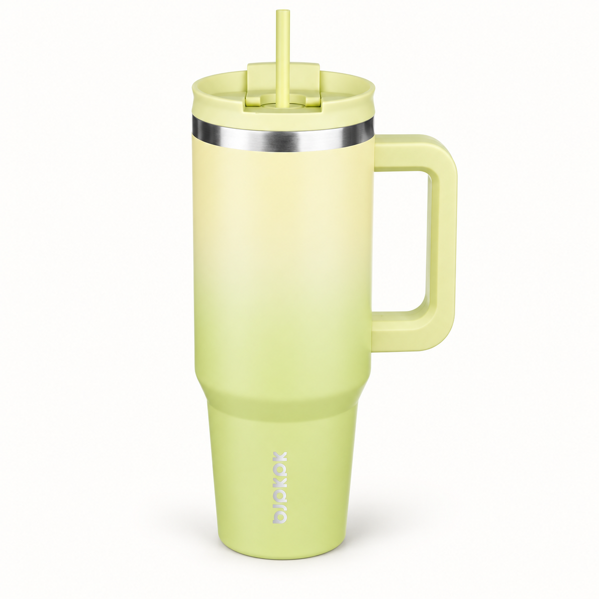 40 Oz Insulated Tumbler with Handle & Straw, Stainless Steel
